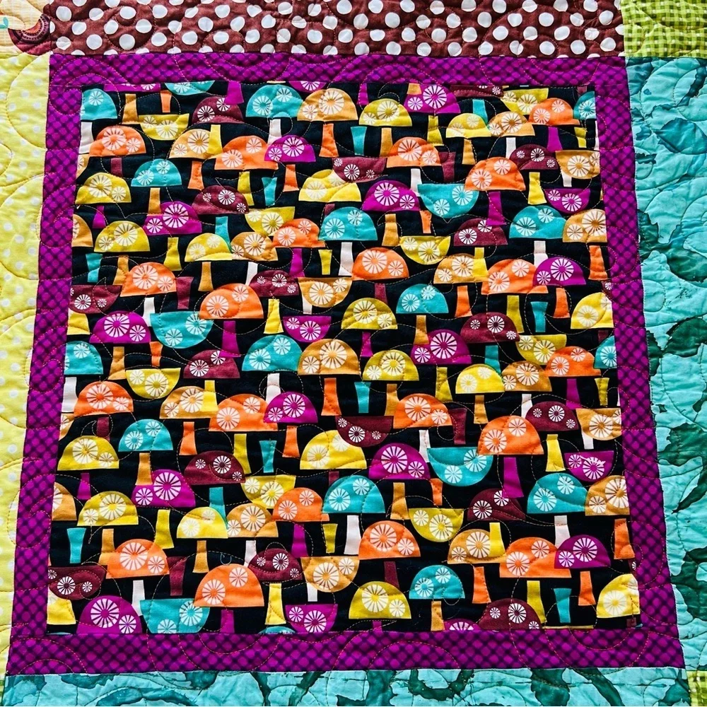New Vibrant Modern Patchwork Quilt – 51” x 51” 🌟